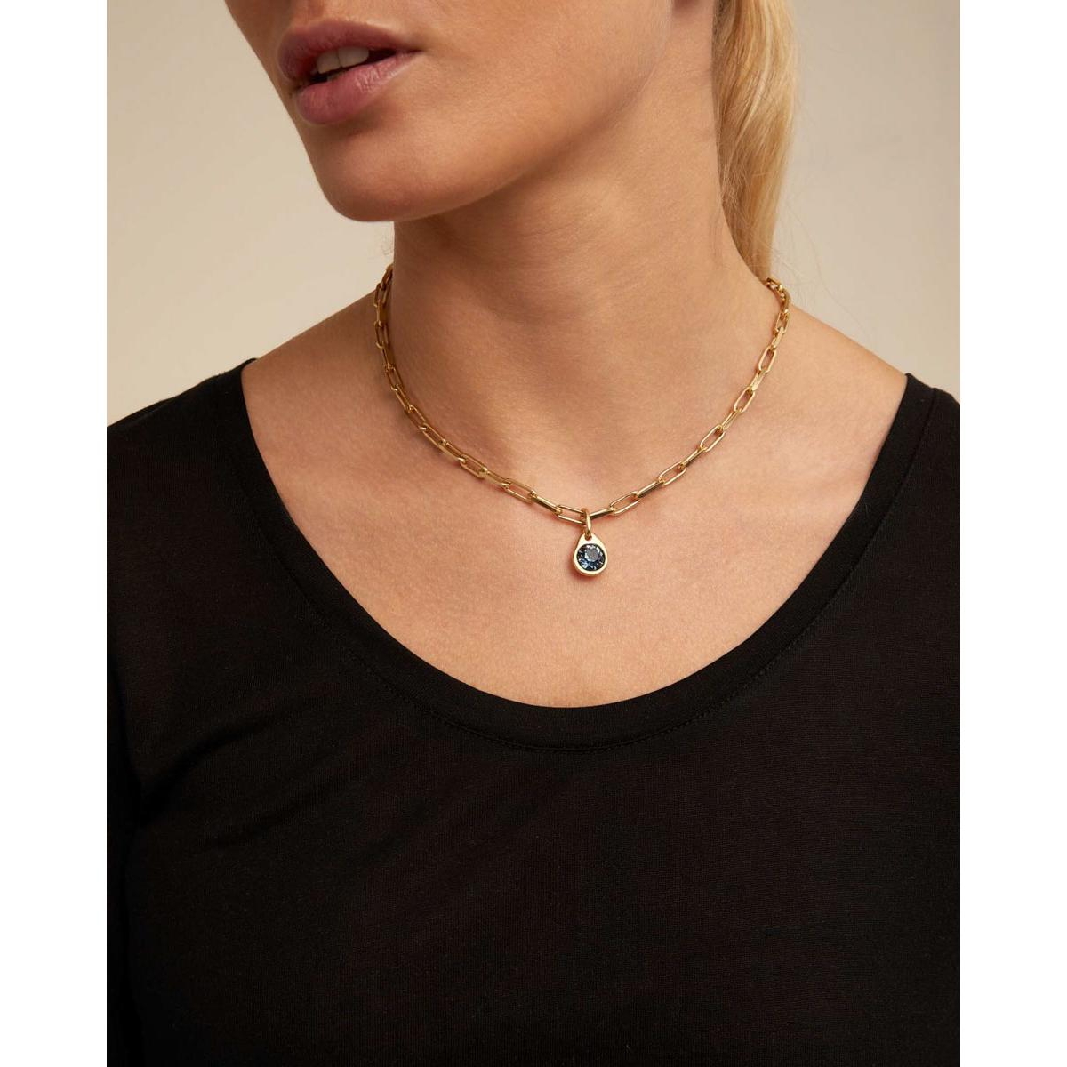 Unode50 Metal Alloy Short Elongated Links Chain In Gold