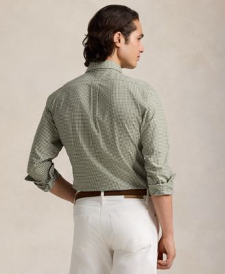 Men's Classic-Fit Gingham Stretch Poplin Shirt