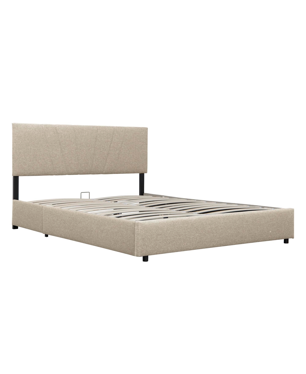 Streamdale Furniture Upholstered Platform Bed with Lifting Storage, Size Bed Frame with Storage and Tufted Headboard, Wooden Platfor