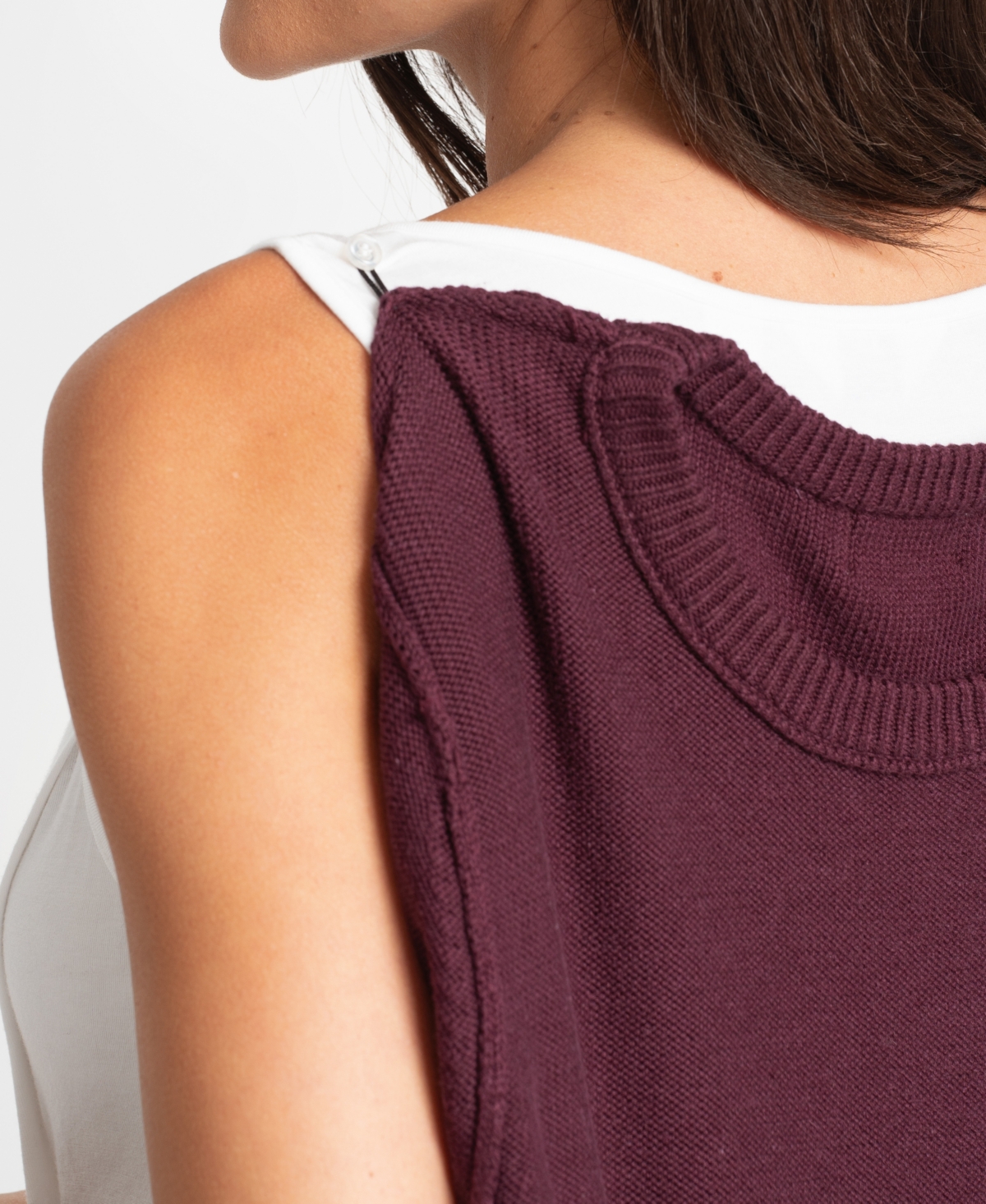 SERAPHINE WOMEN'S KNIT SWEATER WITH WOVEN SHIRT 