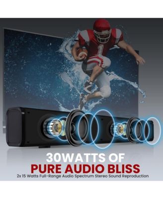 Wave Base Wireless Bluetooth Streaming Tabletop Soundbar, Digital Speaker System with Remote Control and HDMI (ARC)