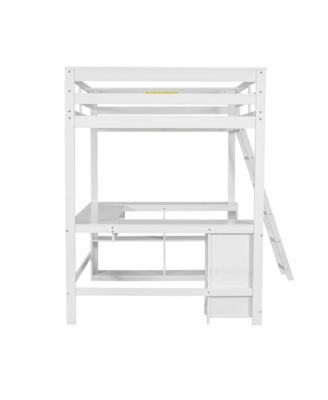 Streamdale U-Shape Loft Bed with Drawers and Shelves