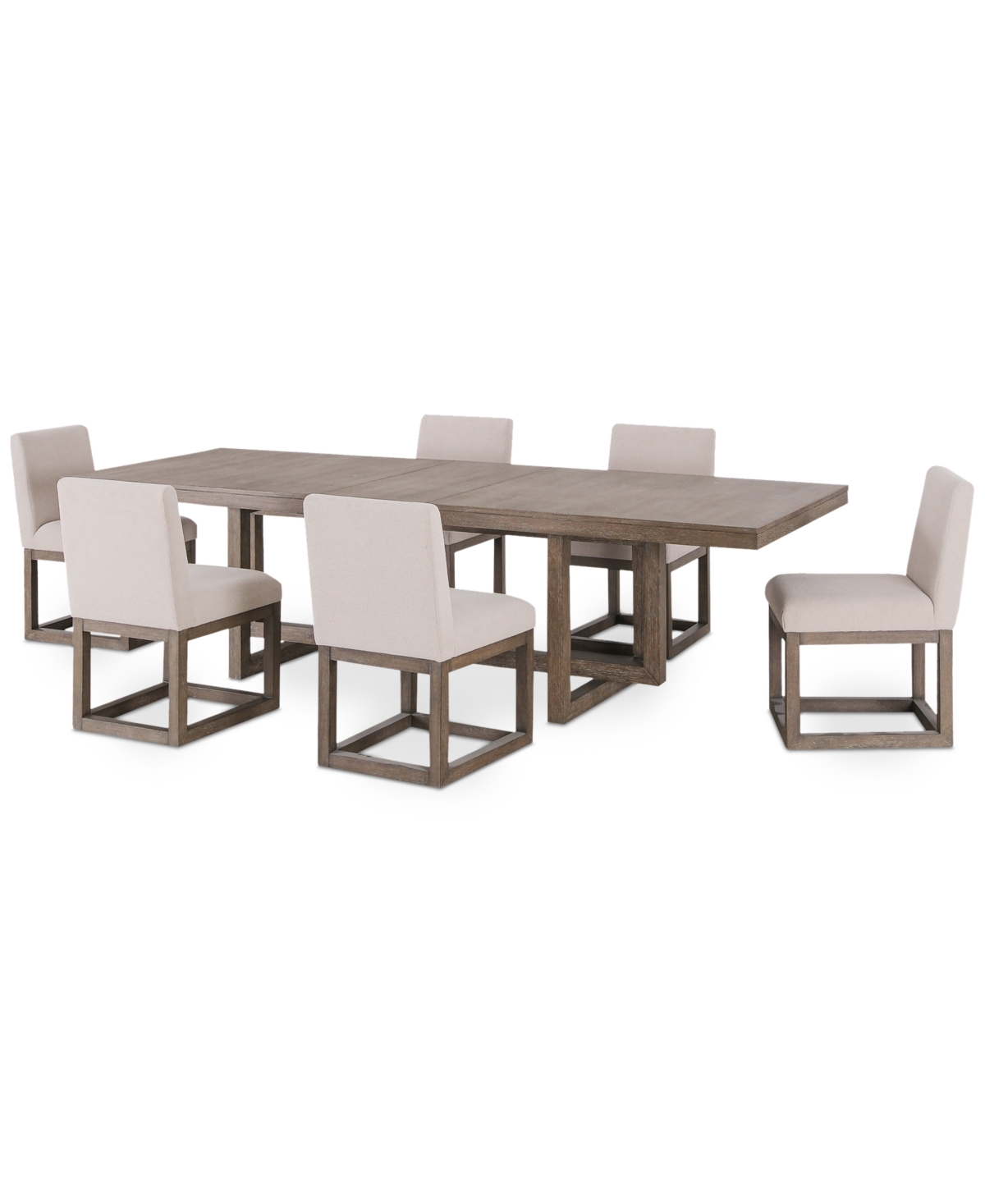 Macy's Portmore 7 Pc Rectangular Set (table & 6 Side Chairs), Created For  In Brown