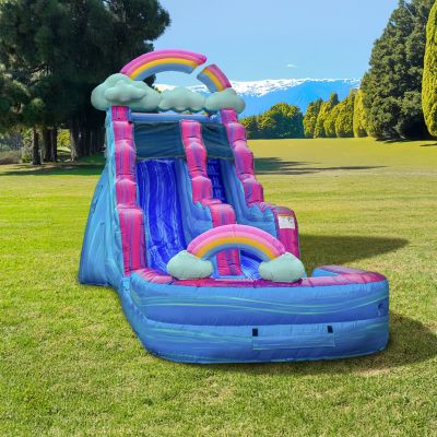 Imperfectly 15 ft Commercial Grade Inflatable Water Slide with Pool (with Blower)