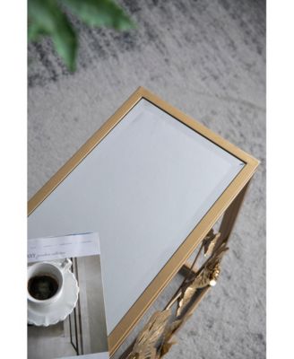 Console Table with Mirrored Glass Top, Modern Entryway Table