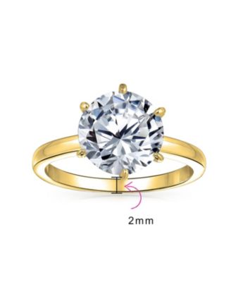 Classic 1.5CT Cubic Zirconia 6 Prong CZ Solitaire Engagement Ring Sterling Silver