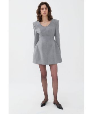 Women's Padded Shoulder Long Sleeve Minidress