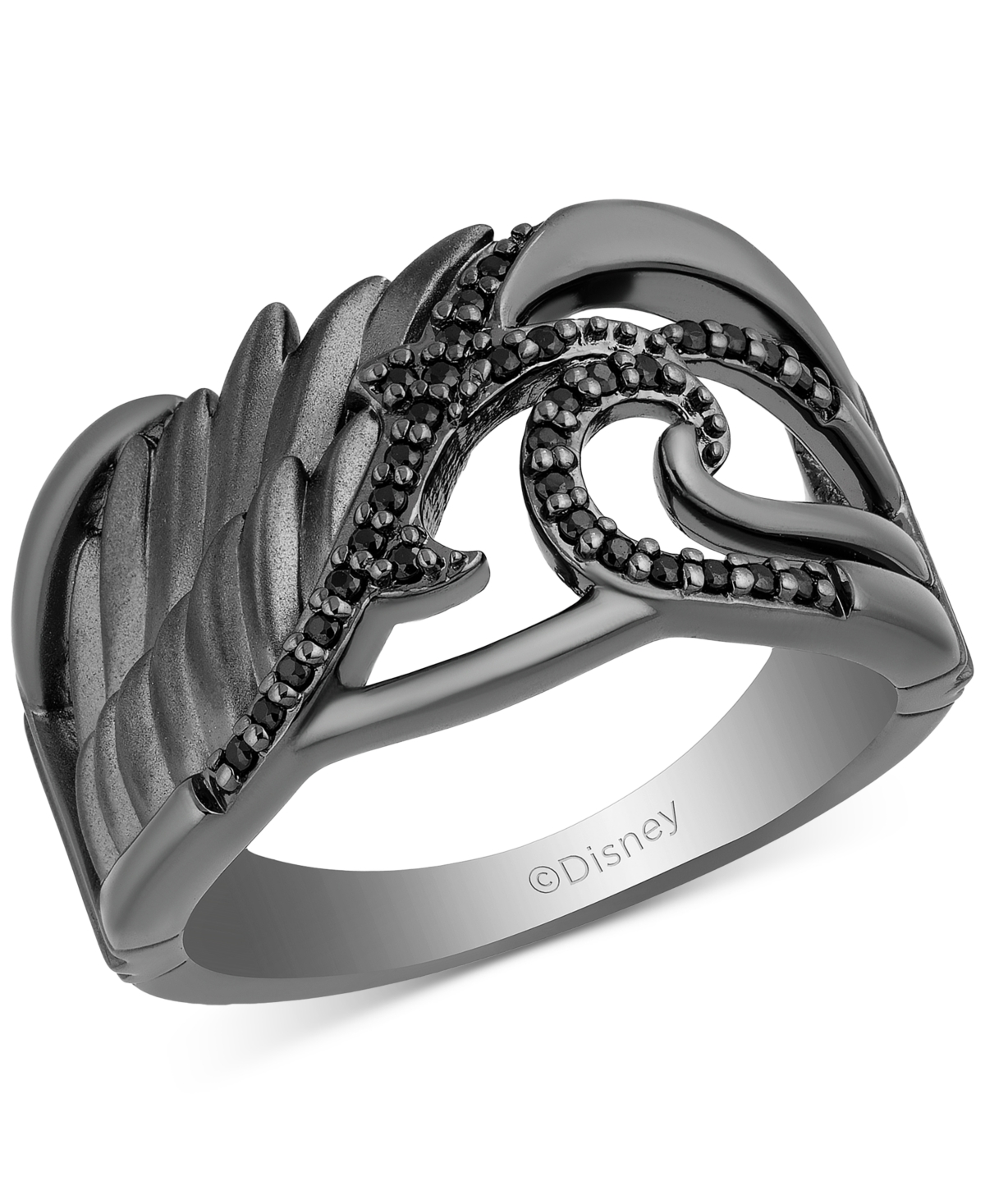 Black Diamond Maleficent Ring (1/6 ct. t.w.) in Black Rhodium-Plated Sterling Sliver - Black Rhodium-plated Sterling Silver