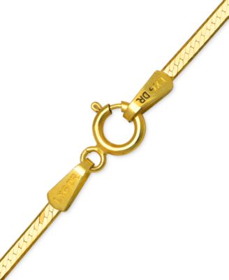 18" Flat Herringbone Chain Necklace (1-1/4mm) in 14k Gold