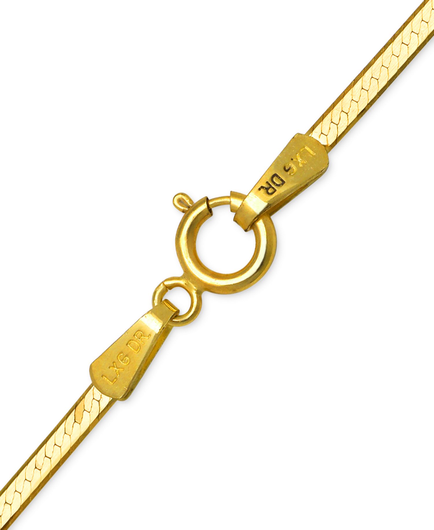 Flat Herringbone Chain Necklace (1-1/4mm) in 14k Yellow or White Gold
