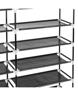 7-Tier Portable Shoe Rack with Fabric Cover for Organized Shoe Storage and Closet Organization