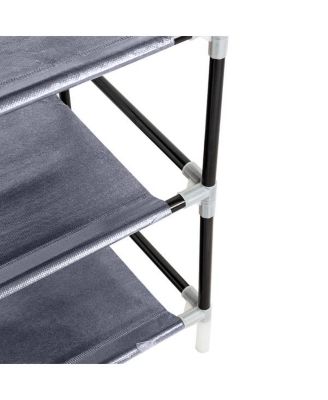 7-Tier Portable Shoe Rack with Fabric Cover for Organized Shoe Storage and Closet Organization