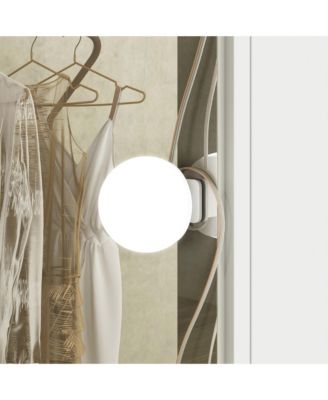  Modern Makeup Vanity Desk 9 Drawers Wood Dressing Table With 3 Mirrors, Hidden Storage Shelves, LED Bulb Lights