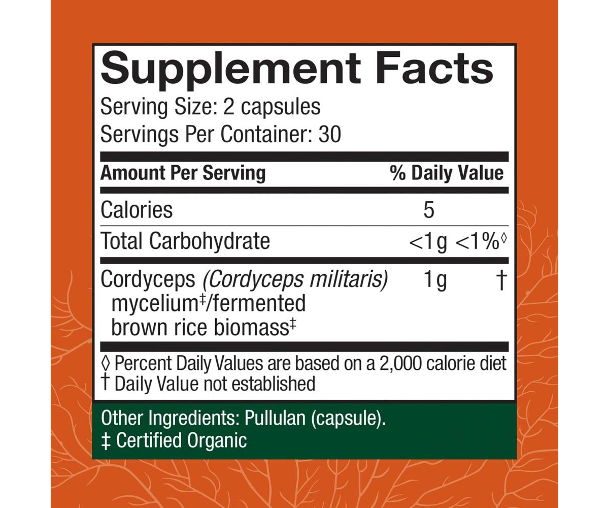 Host Defense Cordyceps Capsules - Immune & Energy Support Supplement