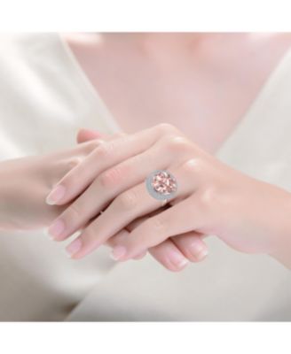 Sterling Silver Two-Tone Plated Ring with Cubic Zirconia Highlights