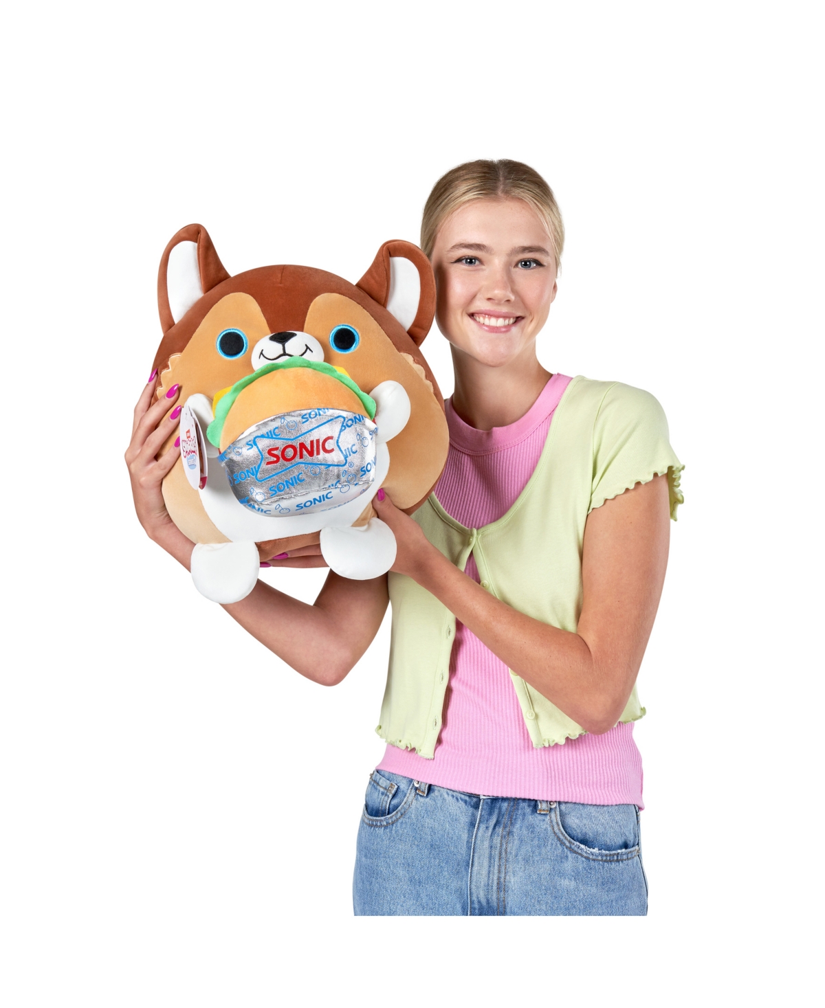 Snackles Large Wolf And Sonic Burger Soft Plush Toy In No Color