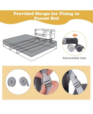 Baby Bassinet Bedside Sleeper with6-Level Adjustable Height