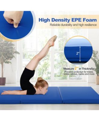 6 x 2 FT Tri-Fold Gym Mat with Handles and Removable Zippered Cover
