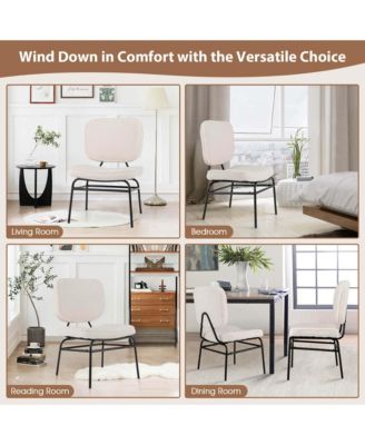 1 PCS Upholstered Accent Chair with Sponge Padding Adjustable Foot Pads & Metal Frame