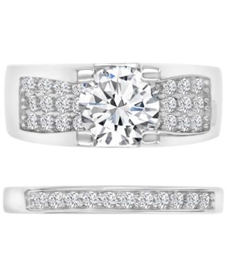 Cubic Zirconia Sterling Silver Ring, Exclusively at Macy's