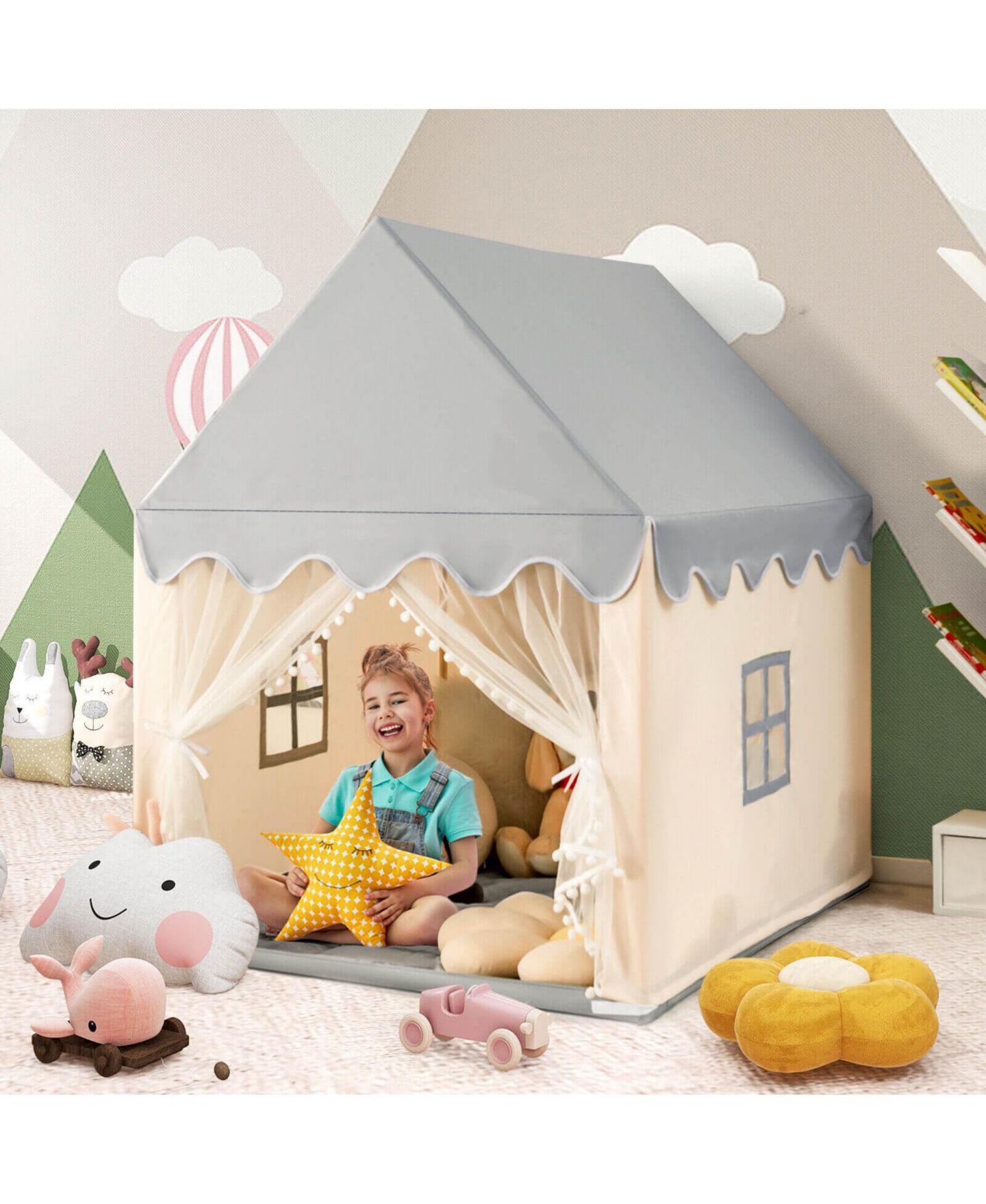 Детские игрушки HONGGE Fairy Castle Play Tent and Cushion Pad, 2-Piece Set, Ages 3+ — фото 8