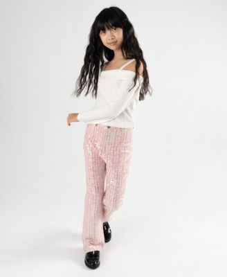 Stella 88 Big Girls Sequin Tweed Flare Pant - Macy's