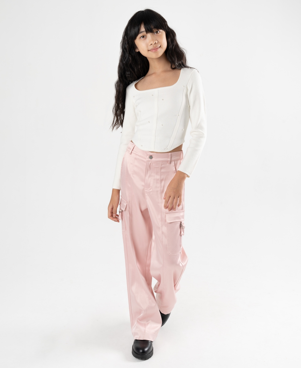 Stella 88 Big Girls Satin Cargo Pant