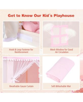 Kids Play Tent Large Playhouse Children Play Castle Fairy Tent Gift with Mat