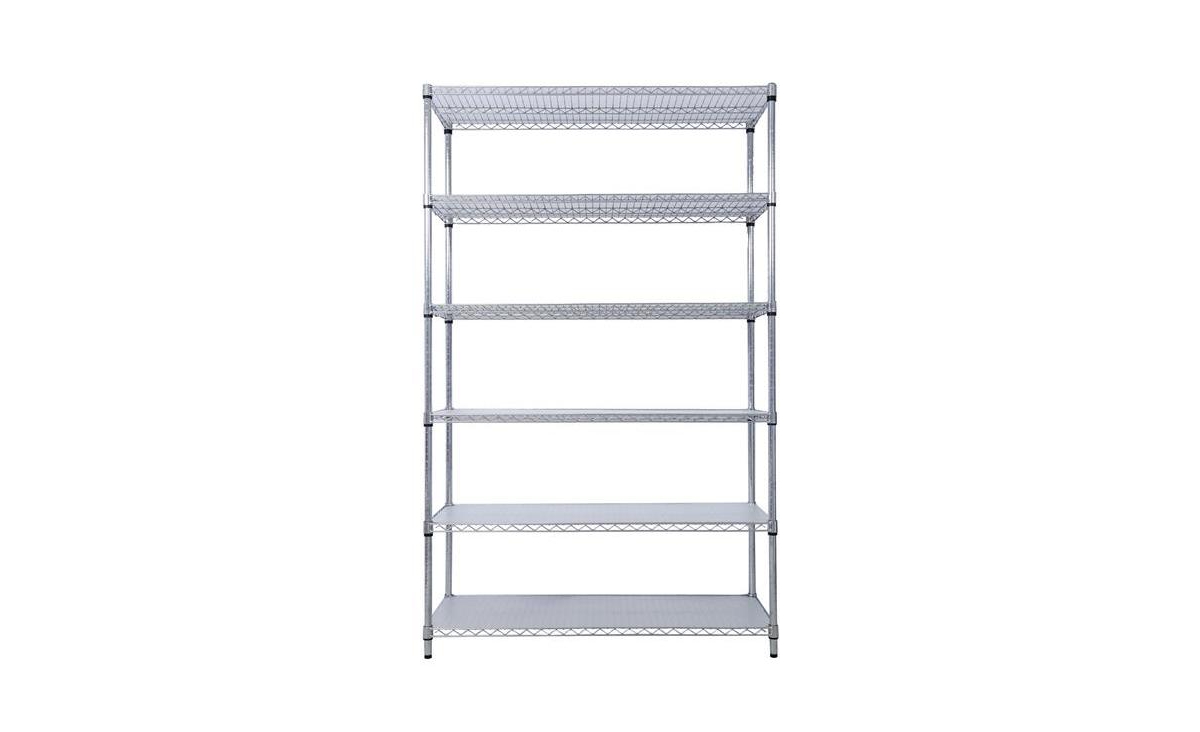 Slickblue Heavy-Duty 6000 lbs Capacity 6-Tier Nsf Metal Wire Shelving Unit with Wheels and Liners, 84