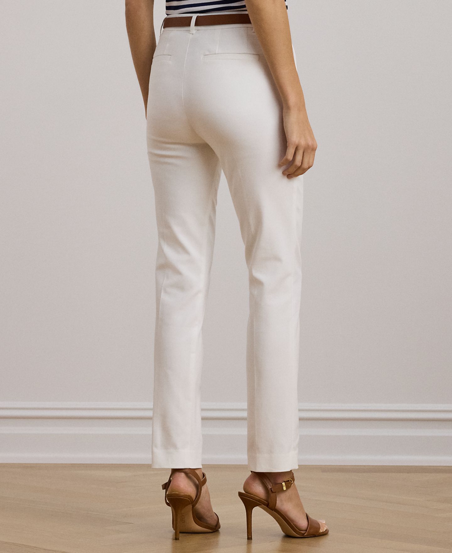 Женские брюки Lauren Ralph Lauren Double-Faced Stretch Cotton Pant, цвет: Белый — фото 3