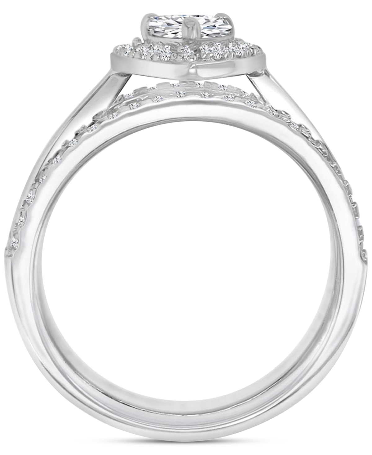 Macy's Cubic Zirconia Sterling Silver Heart Ring, Exclusively At  In Rhodium