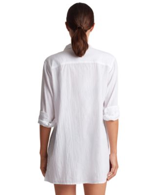 Women's Classic Camp Shirt Swim Cover-Up