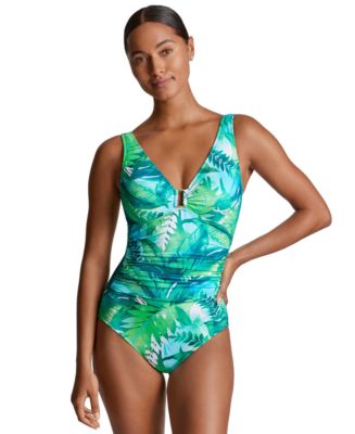 LAUREN RALPH LAUREN ★ Ring Over Shoulder One Piece Swimsuit Lauren Ralph Lauren Ring Over The Shoulder Underwire One