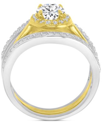 Cubic Zirconia Two-Tone Ring, Exclusively at Macy's