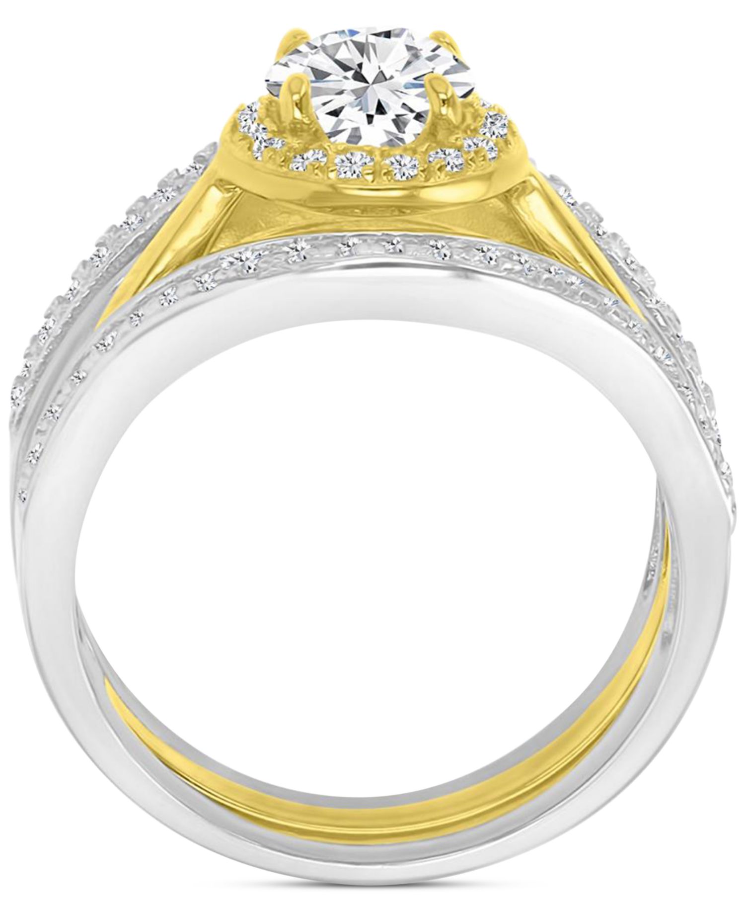 Cubic Zirconia Two-Tone Ring