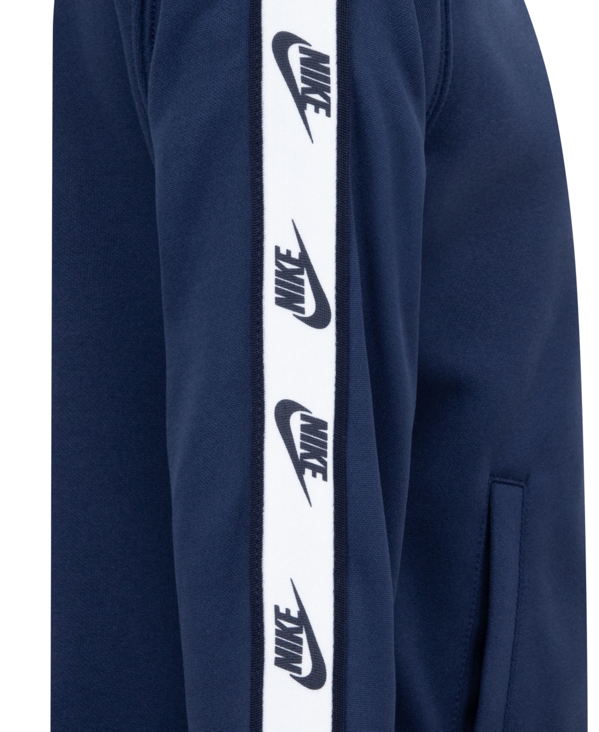 Nike Little Boys Dri-fit Full-zip With Logo Taping Trim Jacket & Pants, 2-piece Set In Midnight Navy