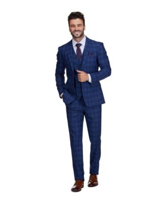 Men's 3-Piece Slim Fit Check Suit
