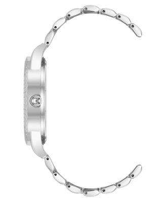 Men's Coin Edge Silver-Tone Alloy Metal Watch, 44mm