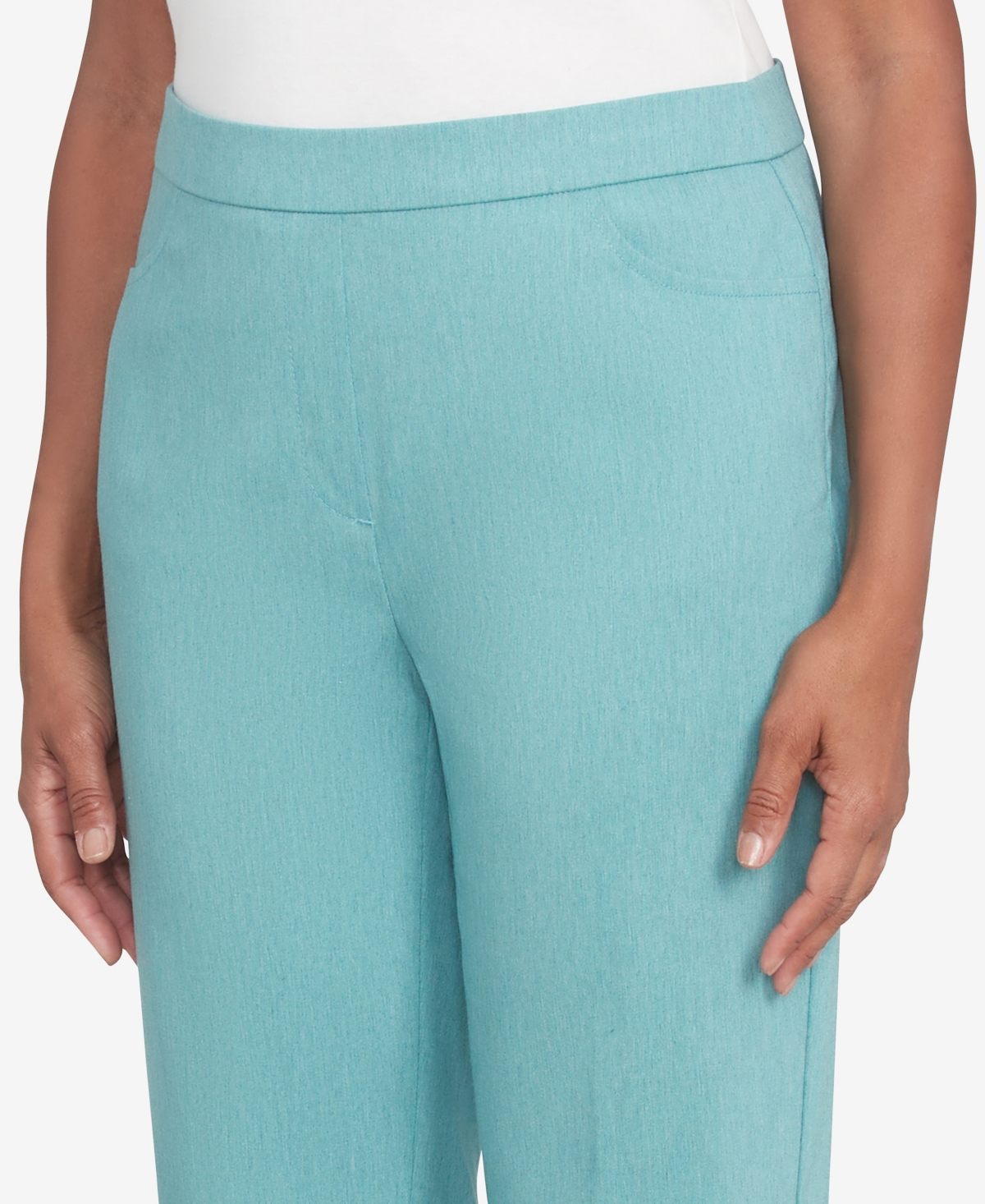 Alfred Dunner Petite Pull-on Millennium Short Length Pants In Seafoam