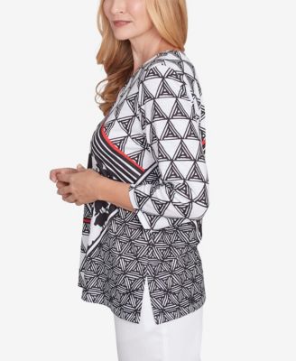 Women's Wild at Heart Geometric Multi Textured Patchwork Top