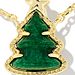 Gold-Tone Green Quartzite Christmas Tree Adjustable Pendant Necklace, 14" + 4" extender