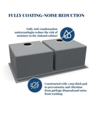Kitchen Sink, 33 Inch Brushed Nickel Undermount Kitchen Bar Sink with Single-tier Track, Stainless Steel 16 Guage Double Bowl Kitchen Sinks, Family and Bar Sink with Full Accessories