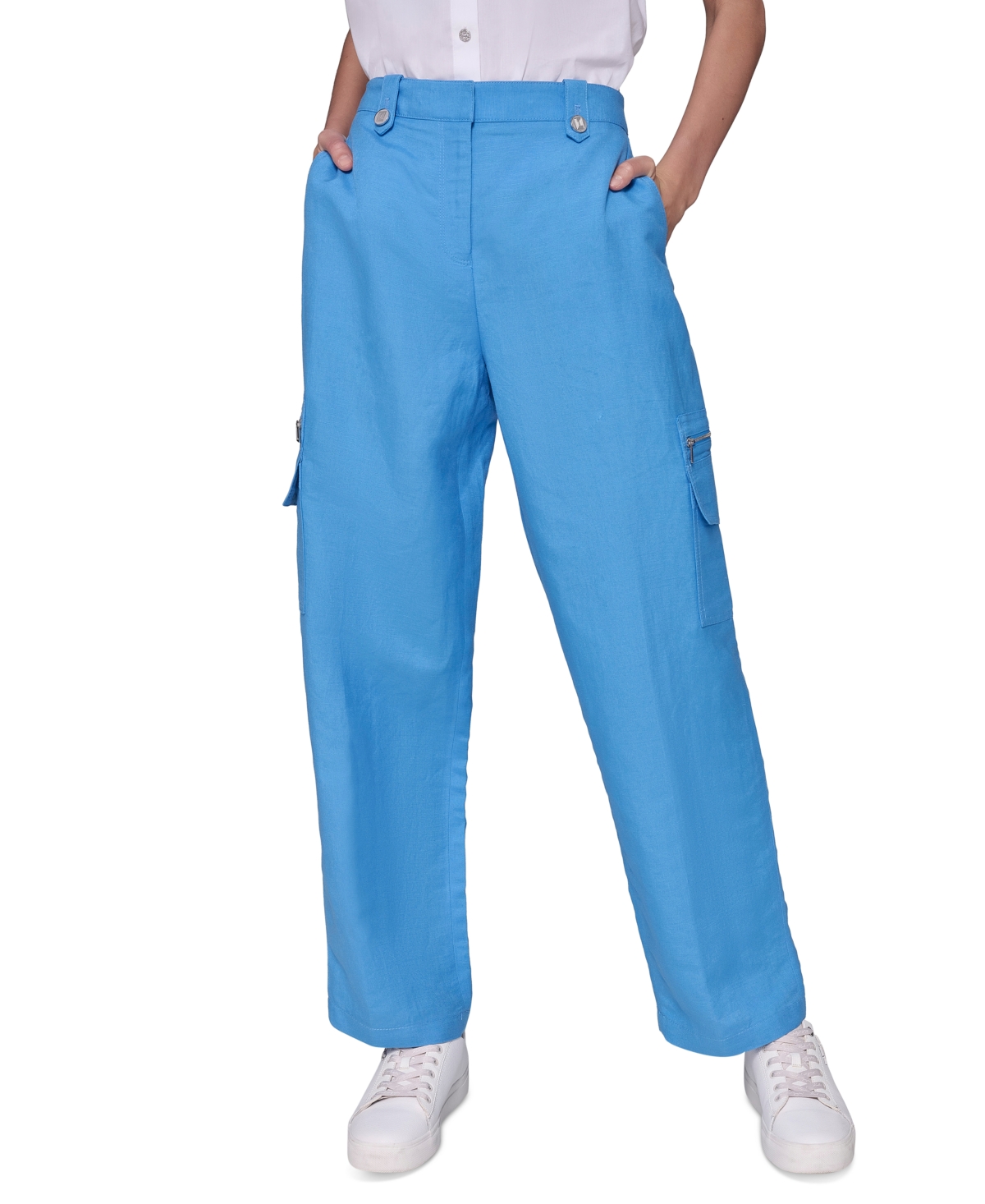 Karl Lagerfeld Paris Petite Mid Rise Cargo Pants