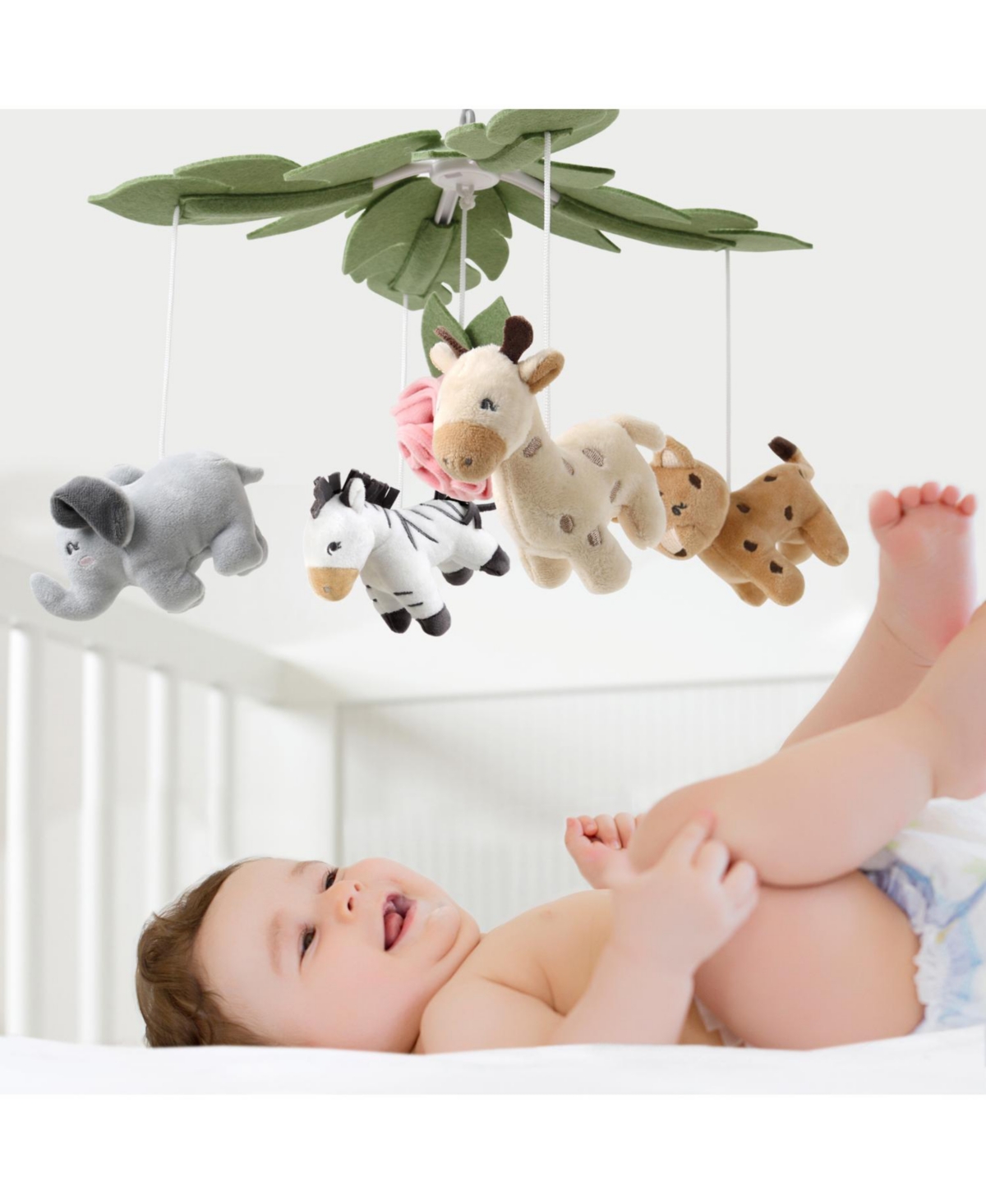 The Peanutshell Wildest DreamsMusical Crib Mobile for Baby Girls - Pink/green