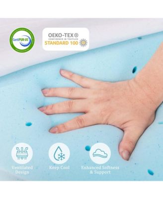 3" Gel-Infused Memory Foam Mattress Topper with Removable & Washable Cover