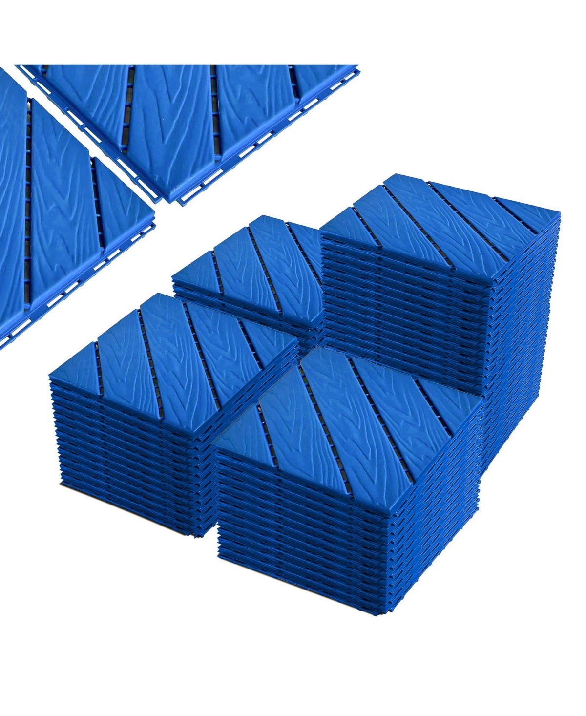 Streamdale Furniture Plastic Interlocking Tiles, 44 Patio Tiles, 12