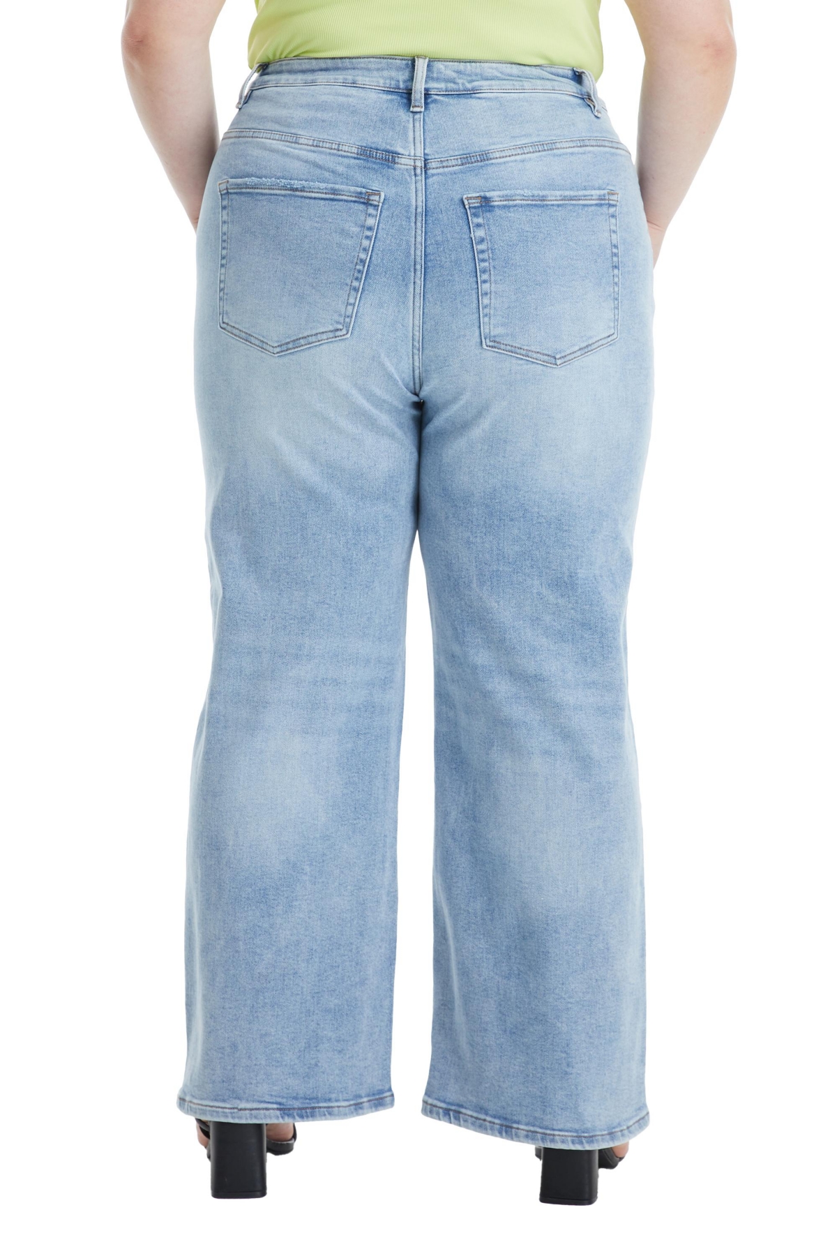 BAYEAS PLUS SIZE HIGH RISE WIDE LEG JEANS 