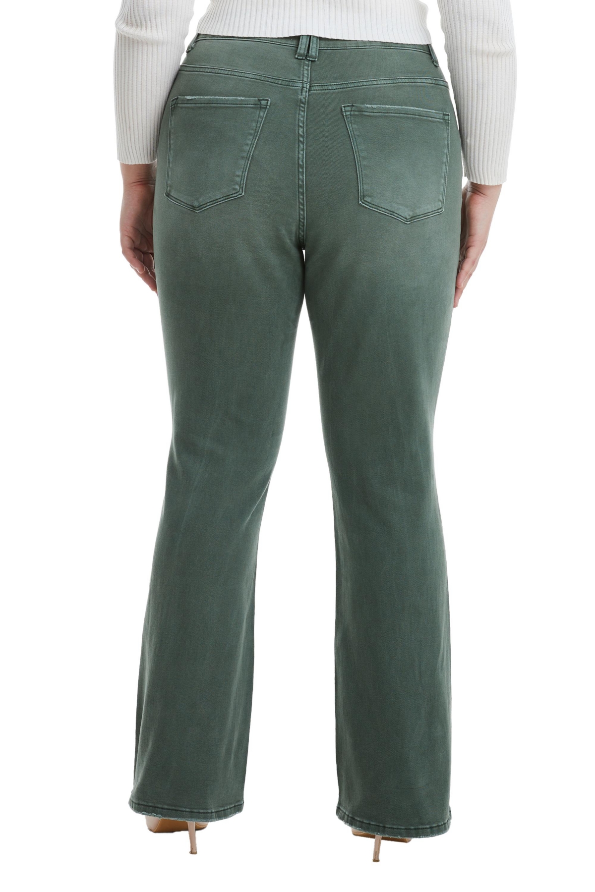 BAYEAS PLUS SIZE EMILY HIGH RISE DISTRESSED FLARE PANTS 