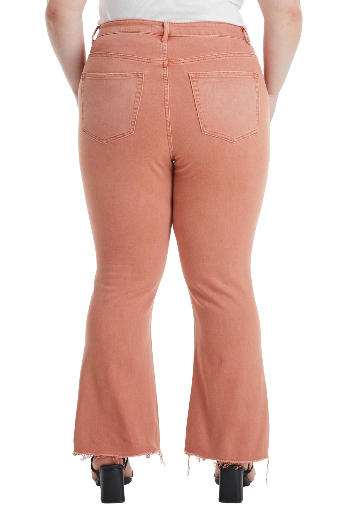 BAYEAS PLUS SIZE EMILY HIGH RISE DISTRESSED FLARE PANTS 