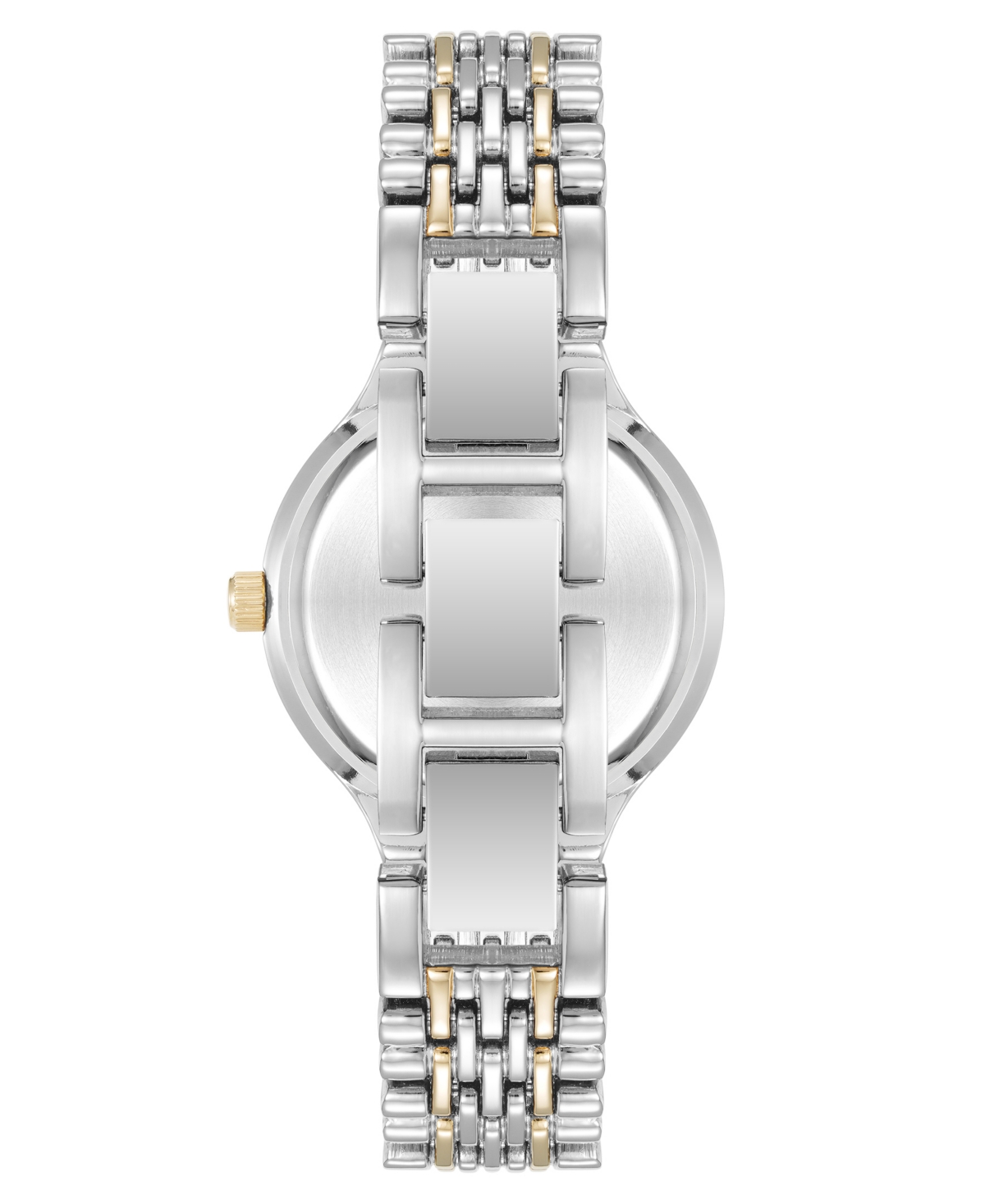 Shop Anne Klein Women's Quartz Iconic Roman Numeral Bezel Two-tone Alloy Metal Watch, 30mm In Silver-tone,gold-tone